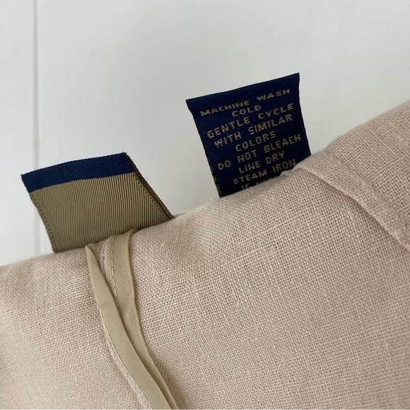 Laura Scott Linen Blend 3/4 Sleeve Chore Coat Sz 14 Beige Embroidered Cut Out - Picture 10 of 11